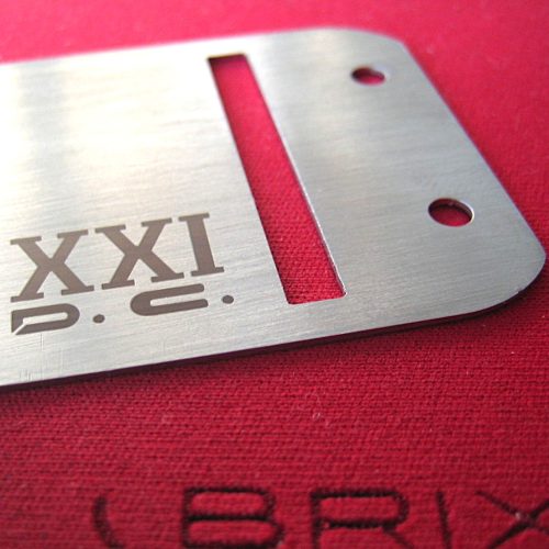 fibbia acciaio inox incisa a laser