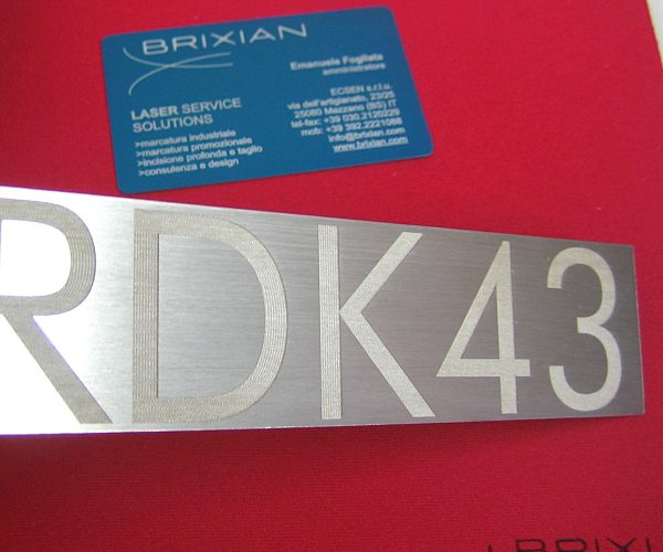 targa acciaio inox incisa a laser